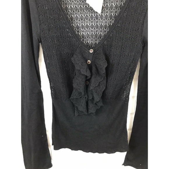 New Free People Crochet Long Sleeve Top - Picture 2 of 7